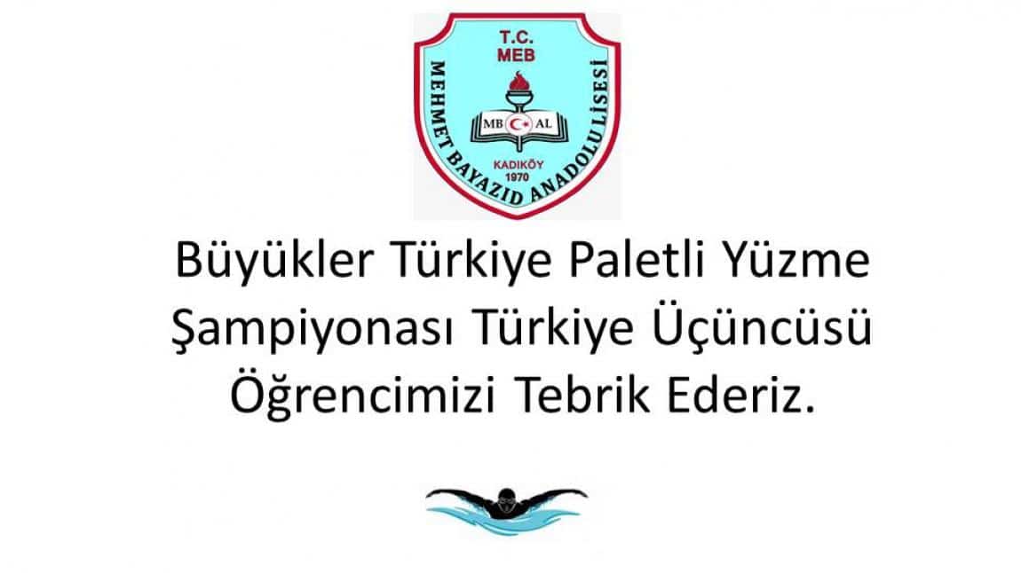 Büyükler Türkiye Kupası Paletli Yüzme Şampiyonası Türkiye Üçüncüsü öğrencimiz İbrahim Umut GÖK'ü tebrik ederiz